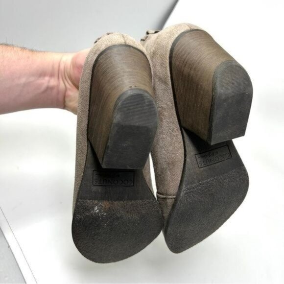 coconuts by matisse | bamba whipstitch boots taupe vegan suede 8 like new - Picture 5 of 12